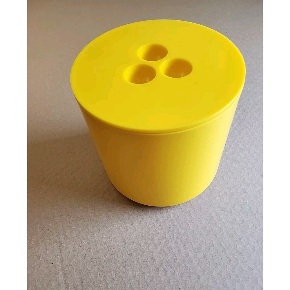 Vintage 1970's Habitat Crayonne Plastic Ice Bucket Storage Container Yellow